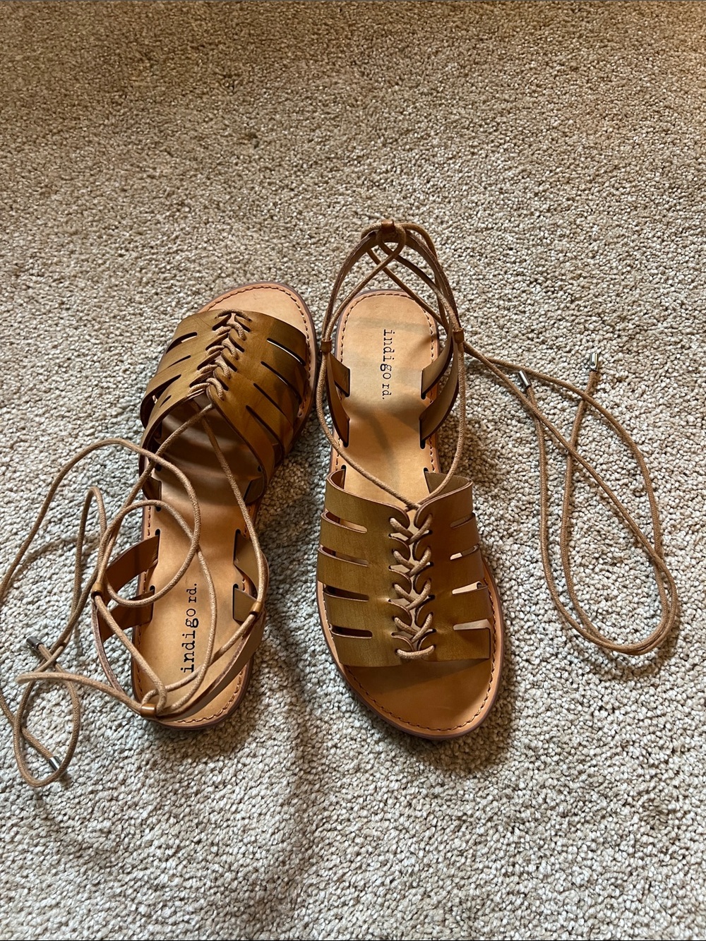 Indigo Rd. Brown Lace-Up Gladiator Sandals for Women worn once. 7.